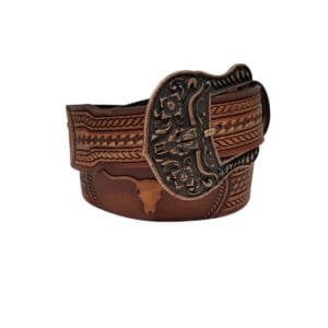 Cinto Pyramid Country Couro Legítimo Entalhado Ref 7900
