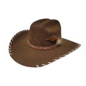 Chapéu Mundial Americano - Aba 10, Lã Marrom Amazon