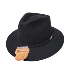 Chapéu Mundial Social Soft Preto - Aba 7, Feltro Lã, Ref 517