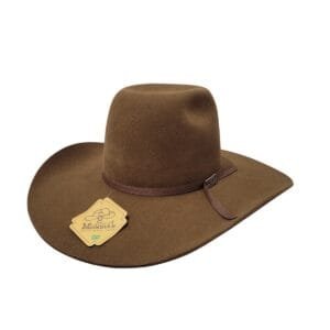 Chapéu Mundial Americano Laçador - Aba 10, Lã Marrom, Ref 542