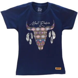 Camiseta Feminina Most Rodeio Algodão Estampada Azul Marinho