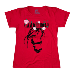 Camiseta Feminina Most Rodeio Algodão Estampa Cavalo Crioulo Vermelho