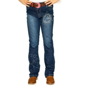 Calça Jeans Infantil Feminina Red Horse Strass Cavalo