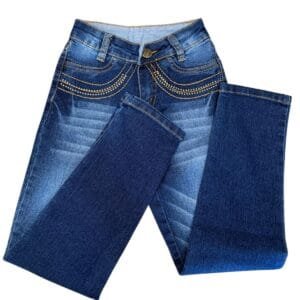 Calca Infantil Feminina Skinny Bordada Os Vaqueiros ref.5009