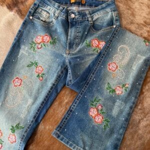 Calça Feminina Four Jeans Joana IV Detalhe de Flores Ref.318